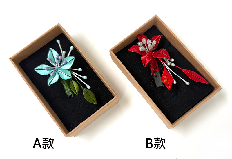 傳統紅春仔花(百合花)夾/胸針/髮梳